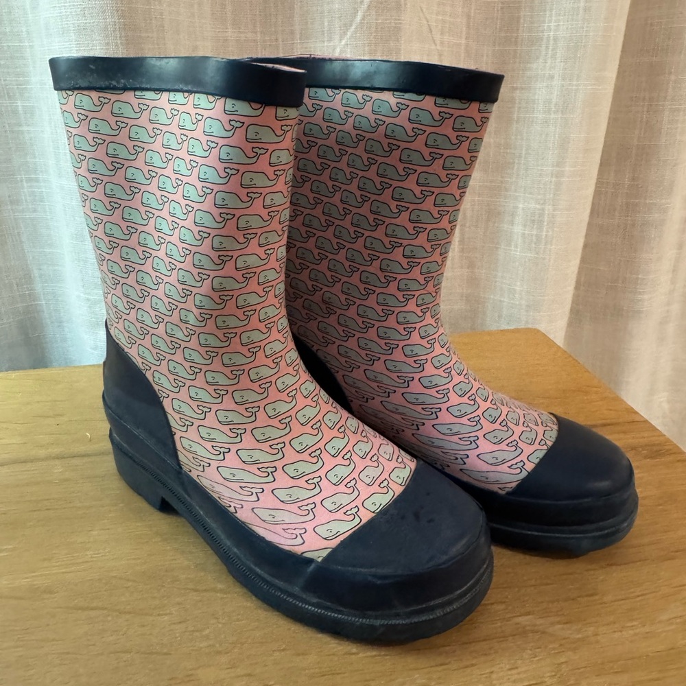 Vineyard Vines Girls Rain Boots Pink and Blue